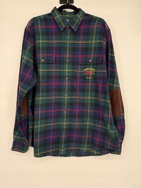 Polo Ralph Lauren Plaid Flannel Shirt XL Classic Fit Equestrian Preppy Button Up